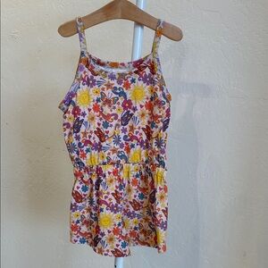 Chaser Sunny Days Floral & Sun Print Romper with Multicolor Accents